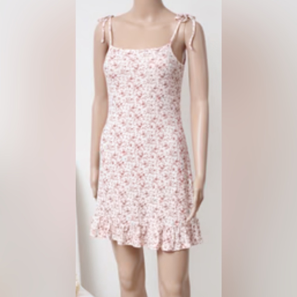 Purple Snow dress floral pink Size Large Rayon mini dress